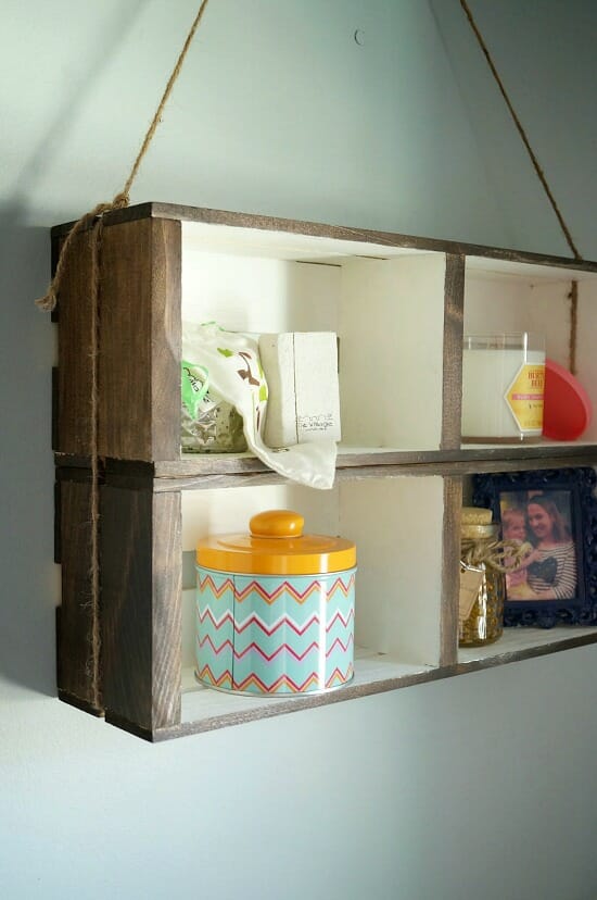 DIY Crate Wall Shelf an easy no build shelf that only requires craft 