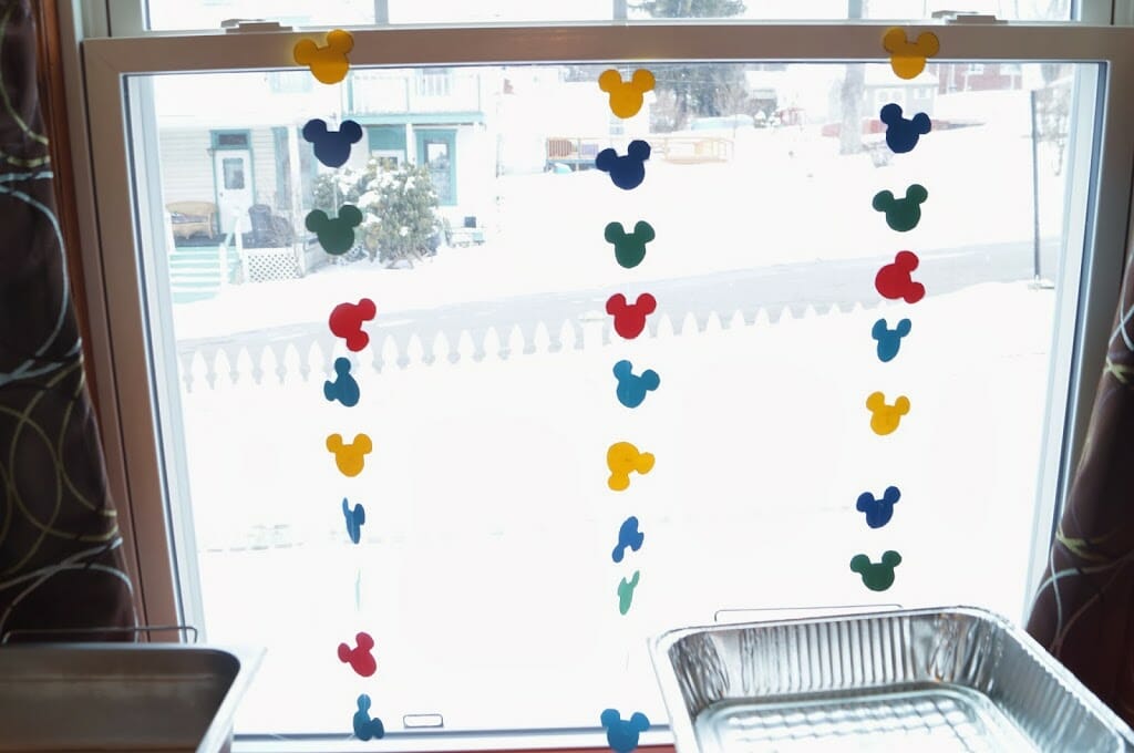 Mickey Mouse Garland on window