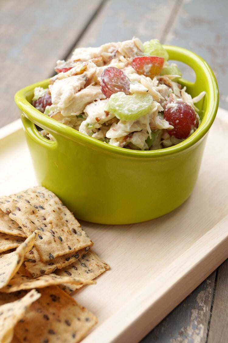 Almond and Grape Chicken Salad with Creamy Lemon Dressing