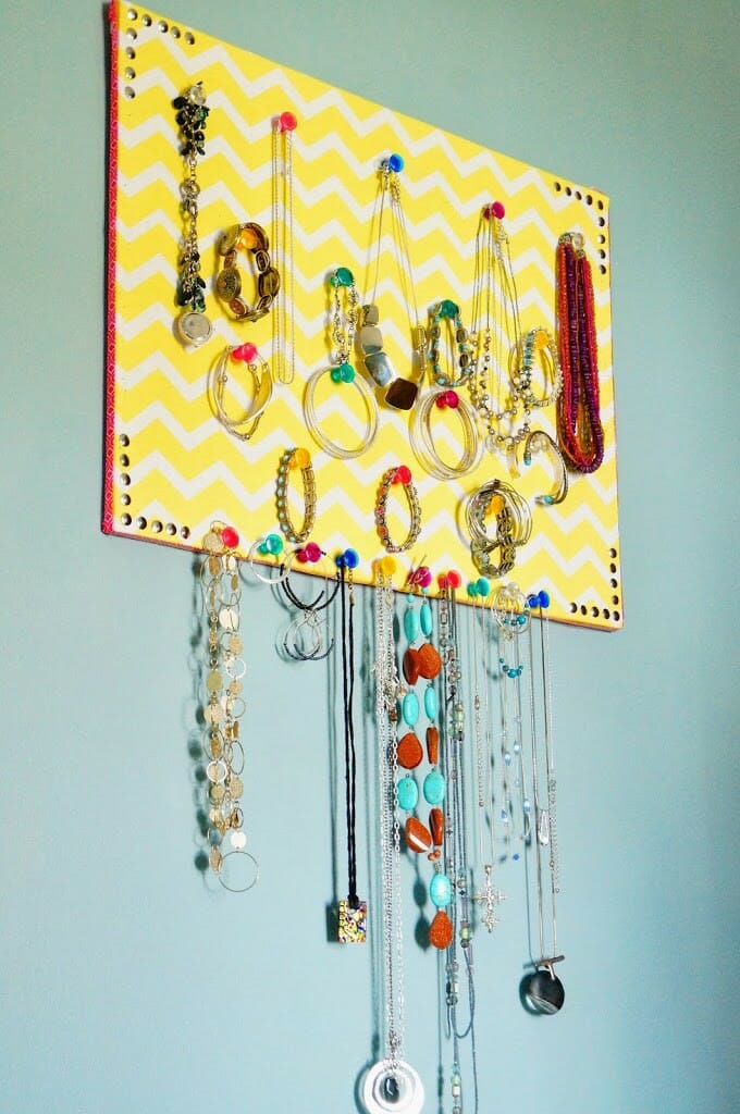 DIY Corkboard Jewelry Organizer
