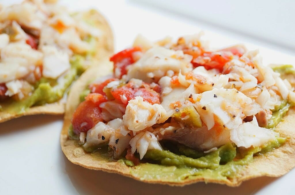 Grilled fish tostadas