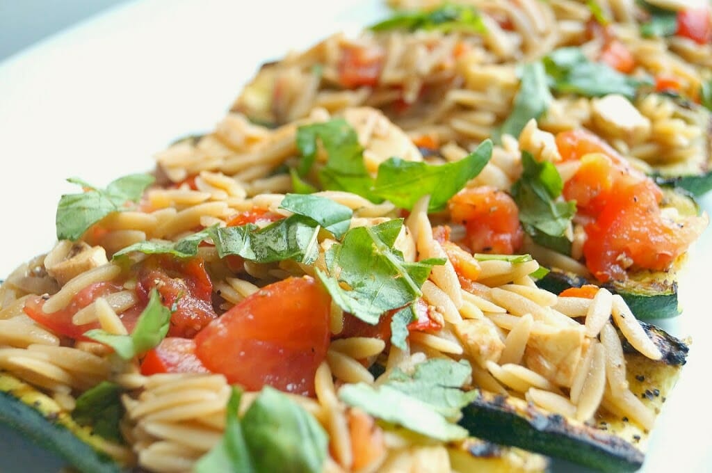 Stuffed Zucchini with Orzo Salad