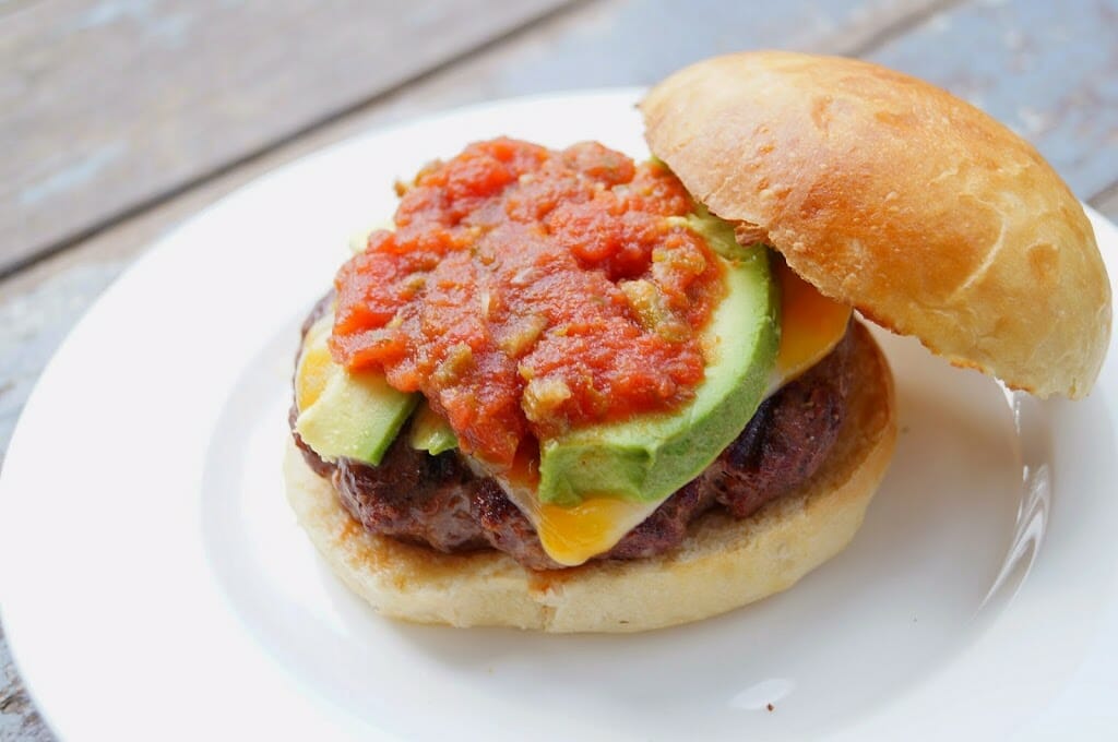 Mexican Burgers with Homemade Hamburger Buns