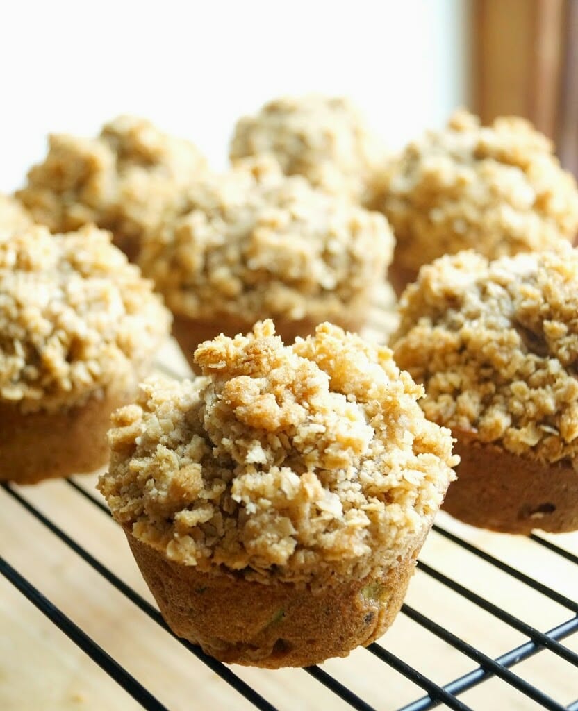 Chocolate Chip Zucchini Muffins with Oat Streusel