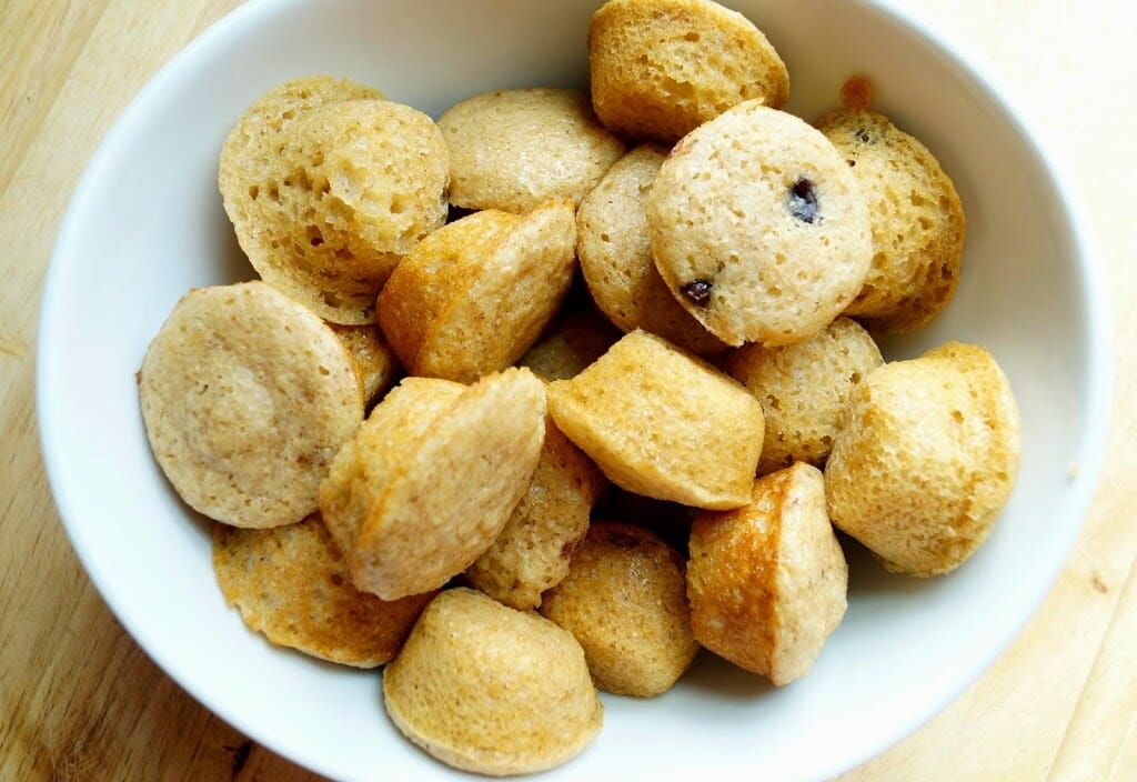 Mini Pancake Muffins in a bowl