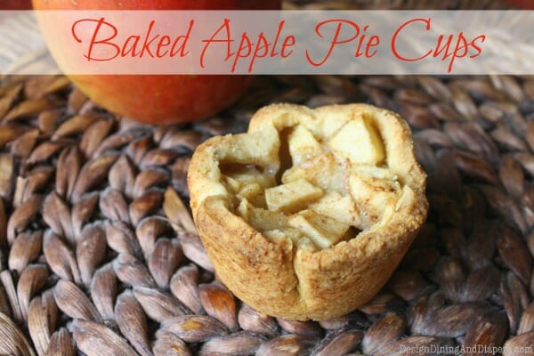Baked Apple Pie Cups from Design, Dining + Diapers apple pie cups, gluten-free, fall desserts, apple desserts, pie bites, egg-free