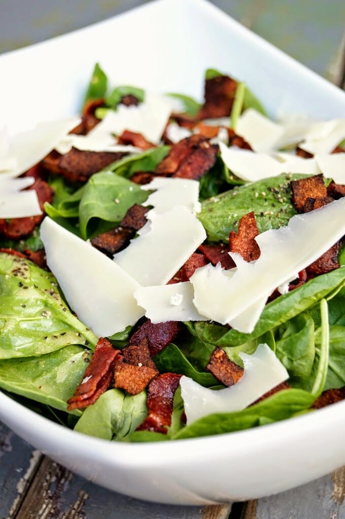 Spinach and Bacon Salad with Apple Cider Dijon Vinaigrette