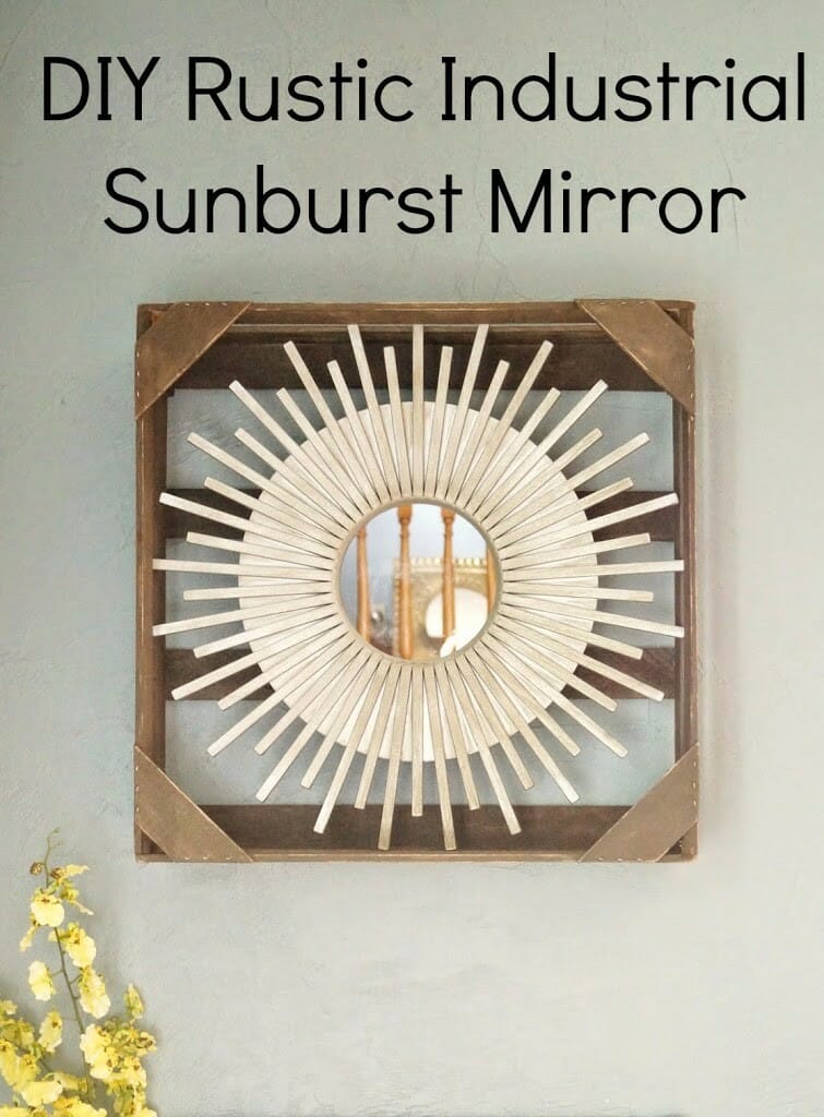 DIY Rustic Industrial Sunburst Mirror