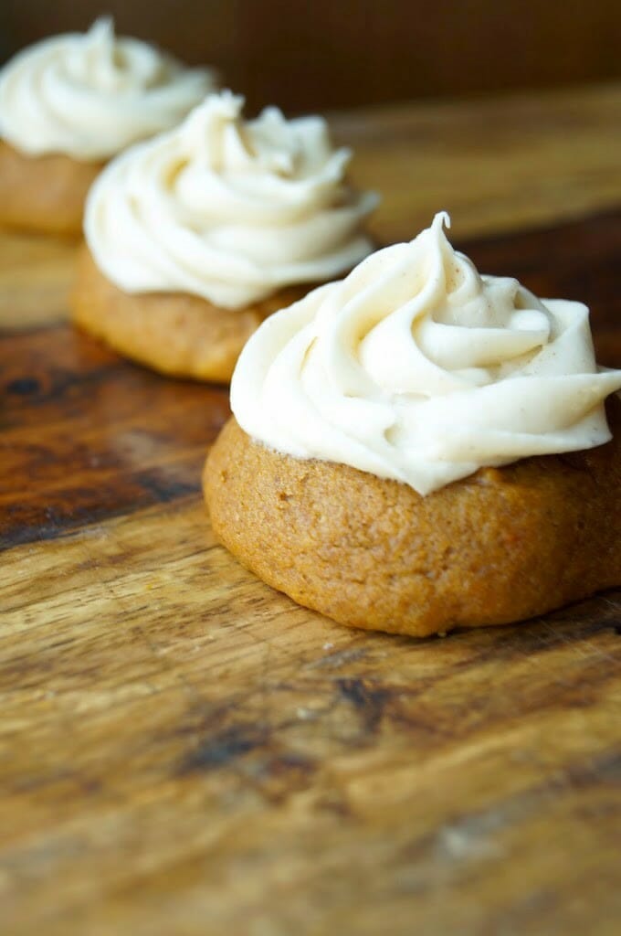Soft Pumpkin Cookies with Cinnamon Cream Cheese Frosting