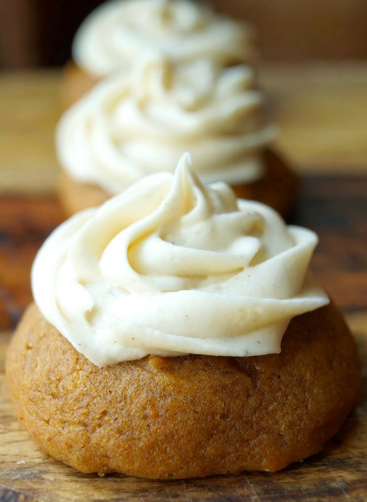 Soft Pumpkin Cookies with Cinnamon Cream Cheese Frosting