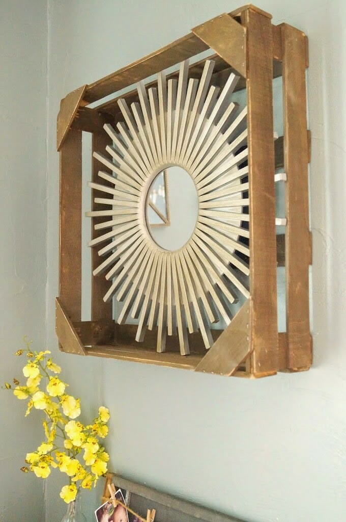 Rustic Industrial Sunburst Mirror Final Product