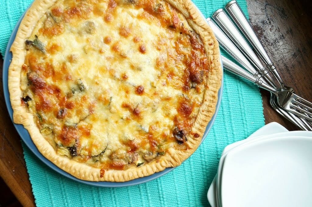 Roasted Vegetable and Mozzarella Quiche