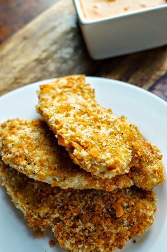 Whole Grain Cheddar Crusted Chicken Fingers