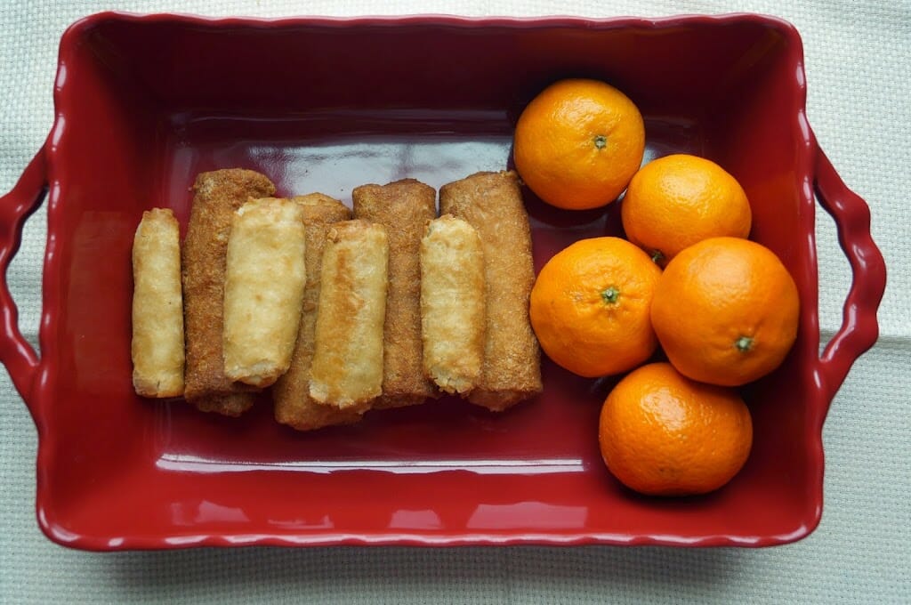 Egg Rolls and Mandarin Oranges