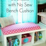 DIY Window Seat Bookcase with No Sew Bench Cushion