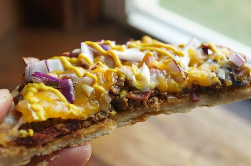 Bacon Cheeseburger Grilled Pizza