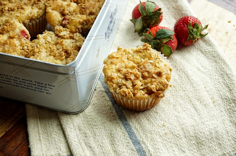 Strawberry Coffee Cake Streusel Muffins