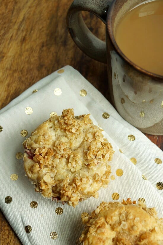 Strawberry Coffee Cake Streusel Muffins Detail View