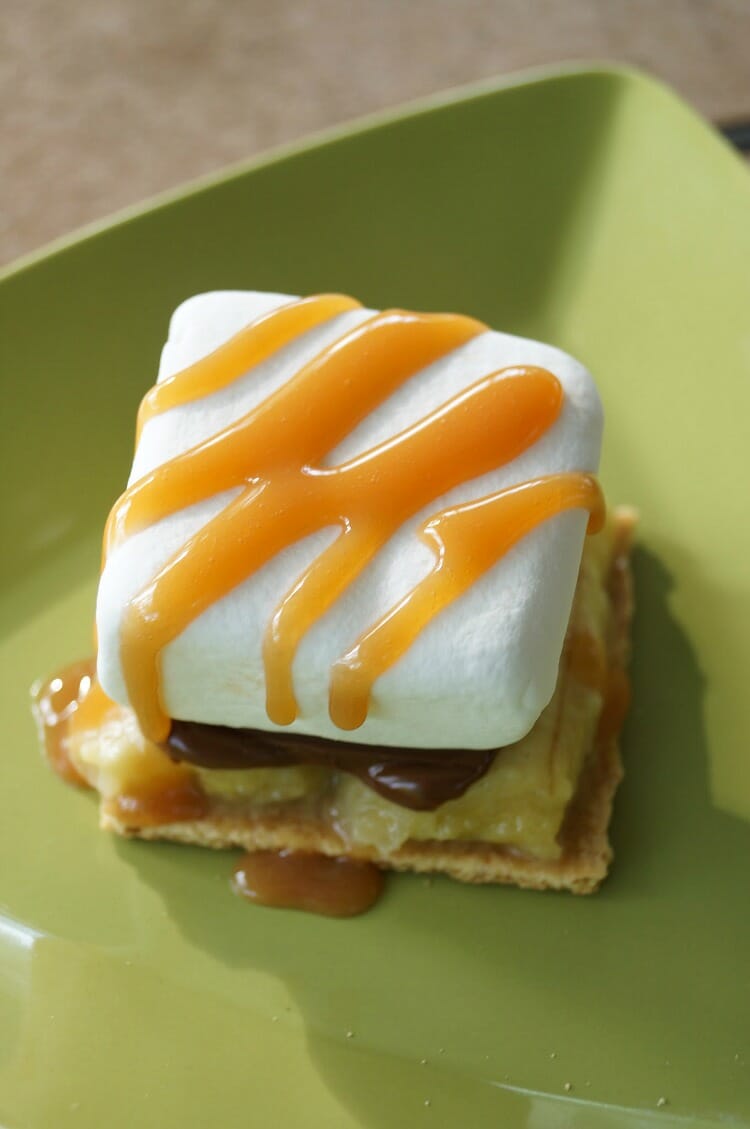 Easy 5 Ingredient Grilled Banana Fosters S'mores