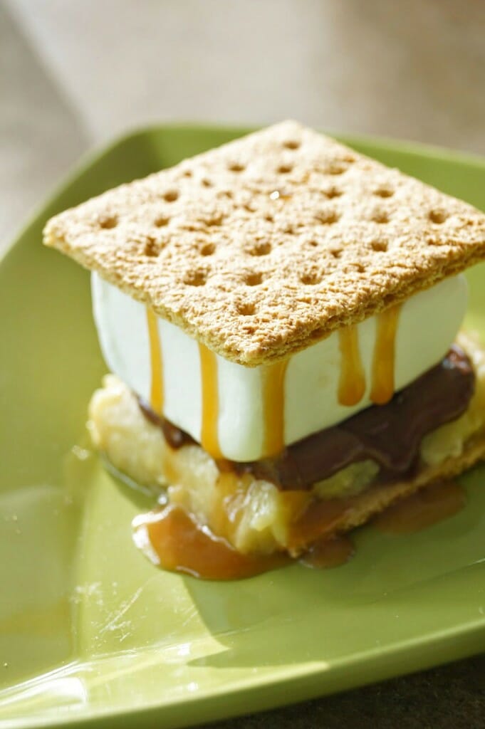 Easy 5 Ingredient Grilled Banana Fosters S'mores