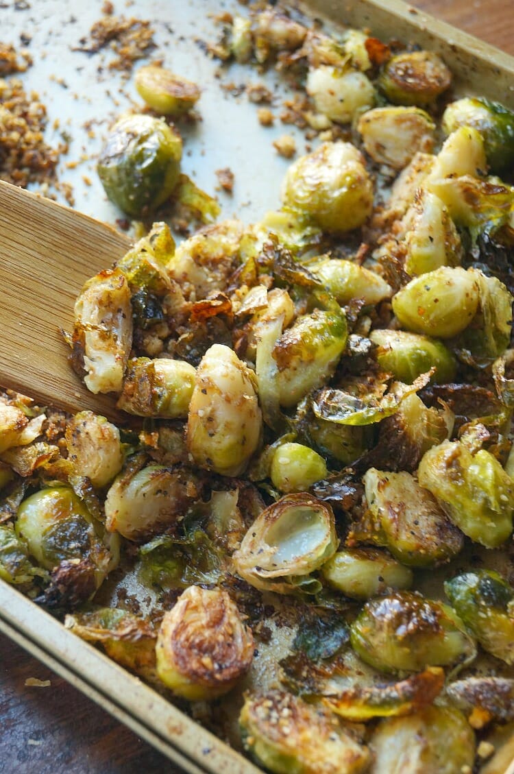 Panko and Parmesan Roasted Brussel Sprouts
