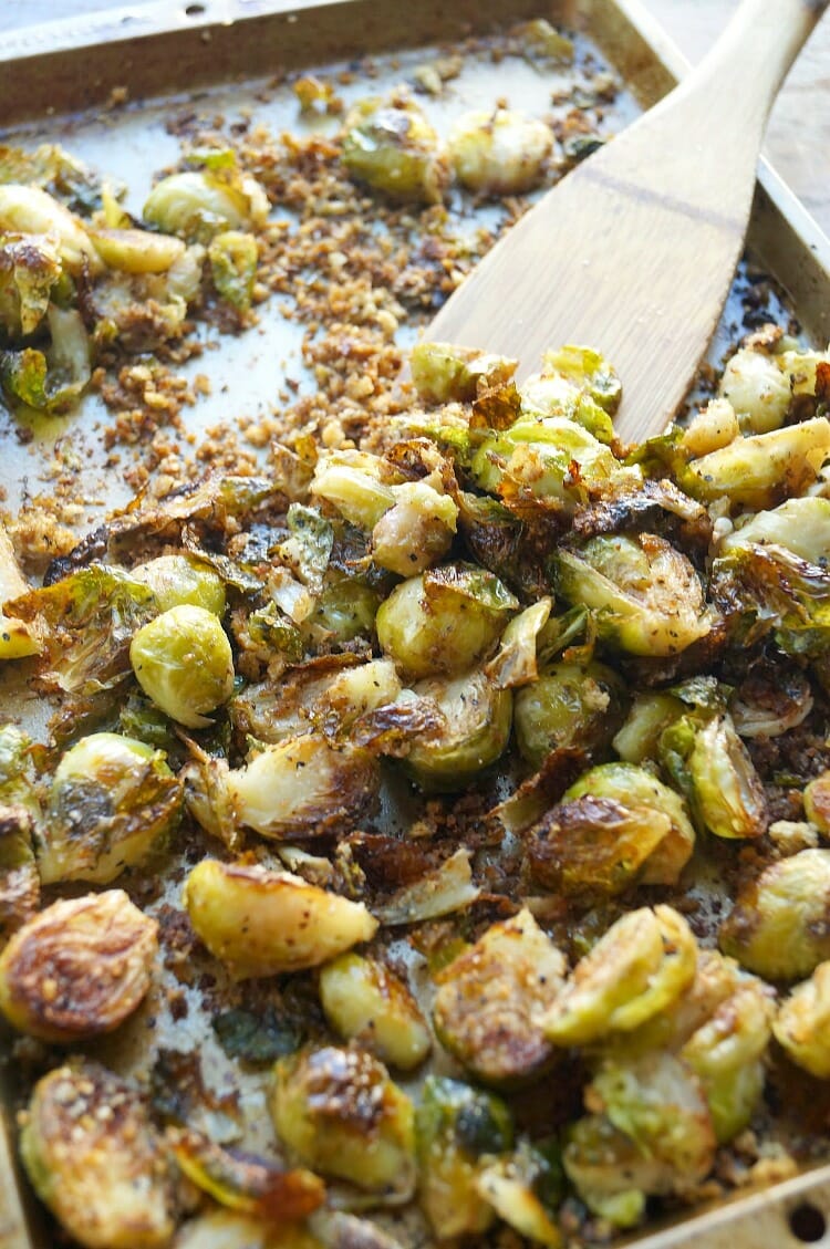 Panko and Parmesan Roasted Brussel Sprouts