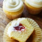 Easy Filled Strawberries and Cream Cupcakes