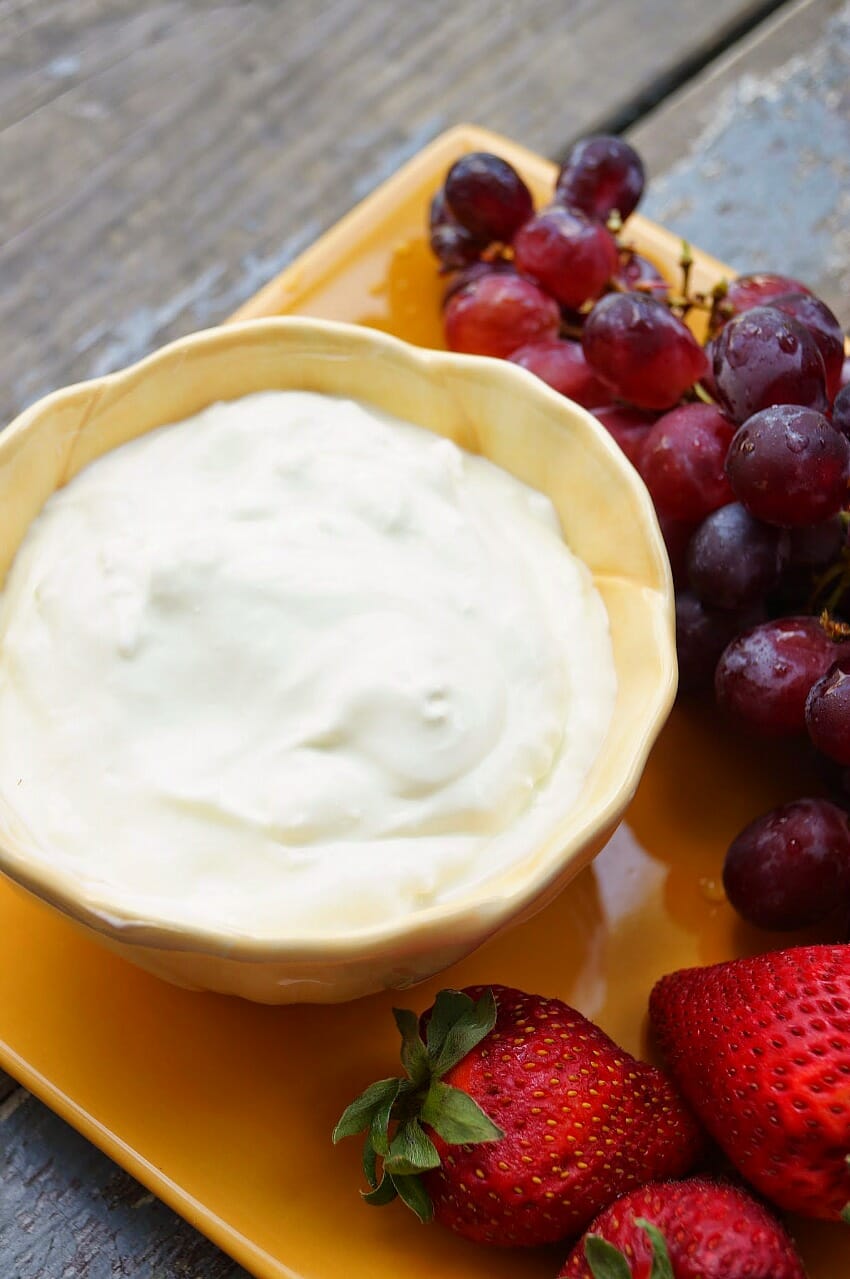 Easy Two Ingredient Key Lime Fruit Dip Close-up