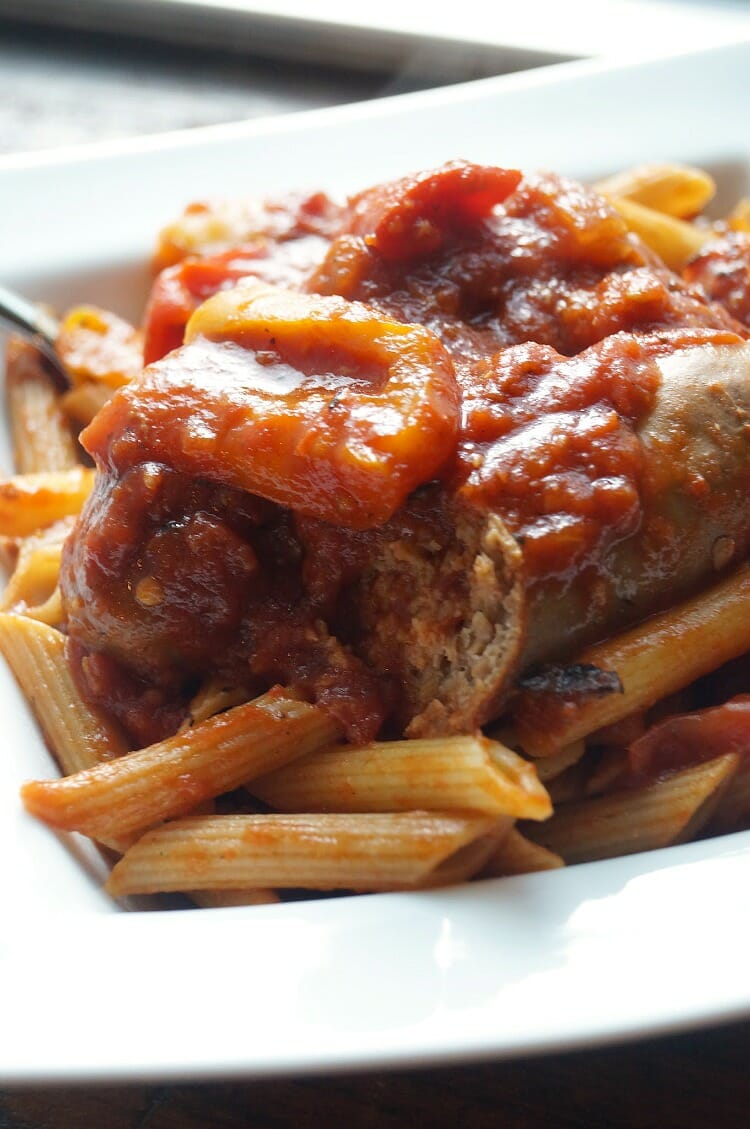 Slow Cooked One Pot Sausage and Peppers