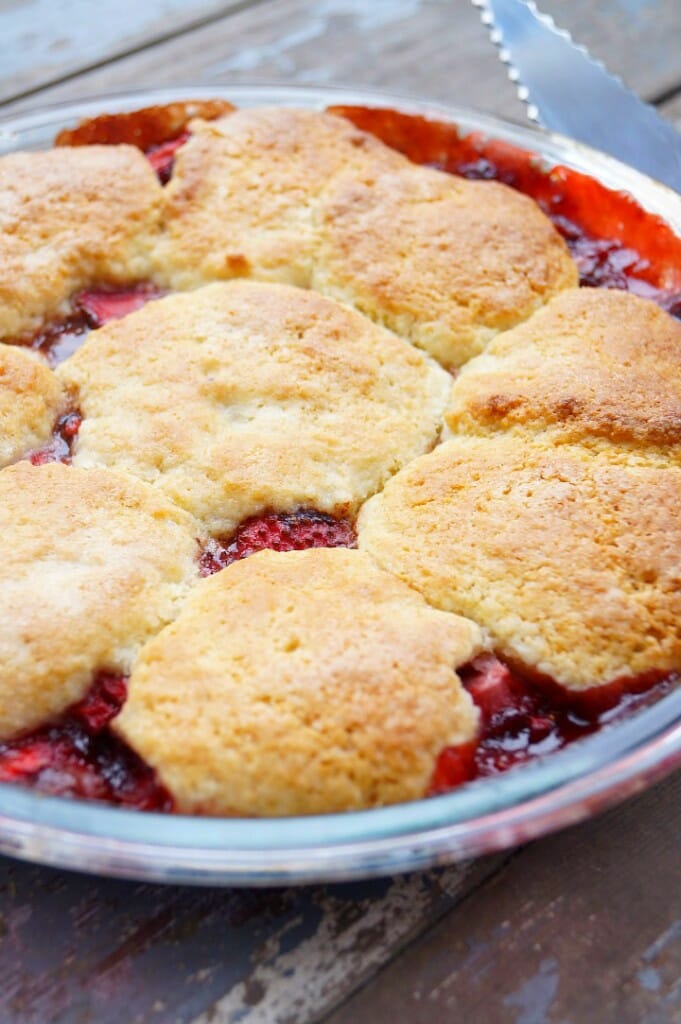 Strawberry and Nutella Cobbler with Easy Cream Biscuits