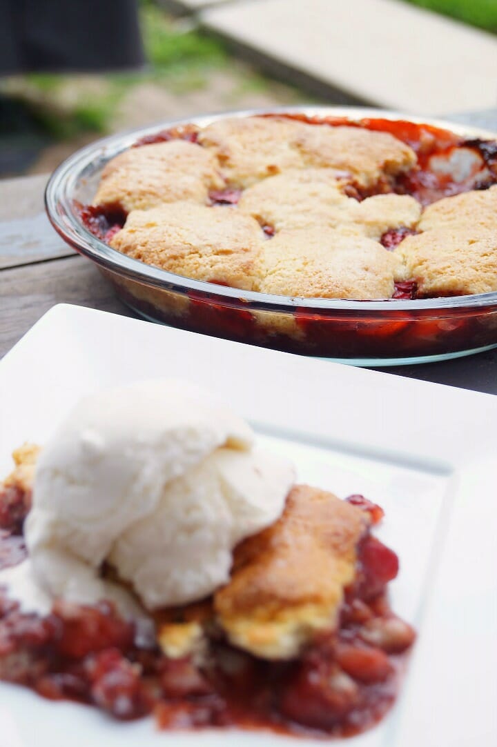 Strawberry and Nutella Cobbler with Easy Cream Biscuits