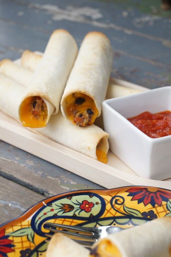 Southwestern Breakfast Taquitos. These are our favorite breakfast and one of my favorite things to make because I can cook a big batch and freeze for later!
