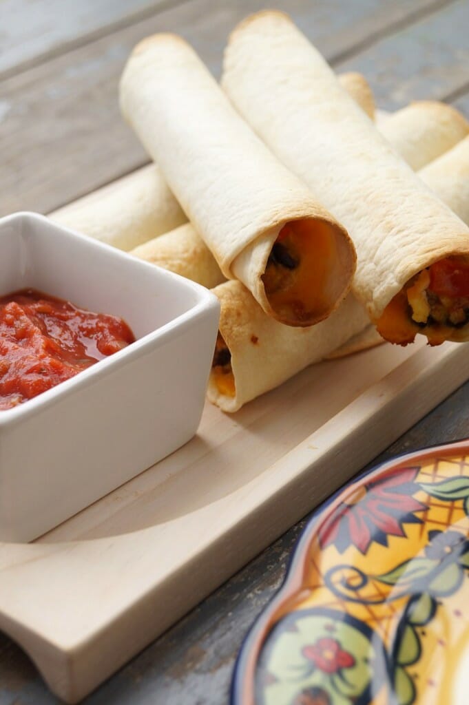 Southwestern Breakfast Taquitos. These are our favorite breakfast and one of my favorite things to make because I can cook a big batch and freeze for later!