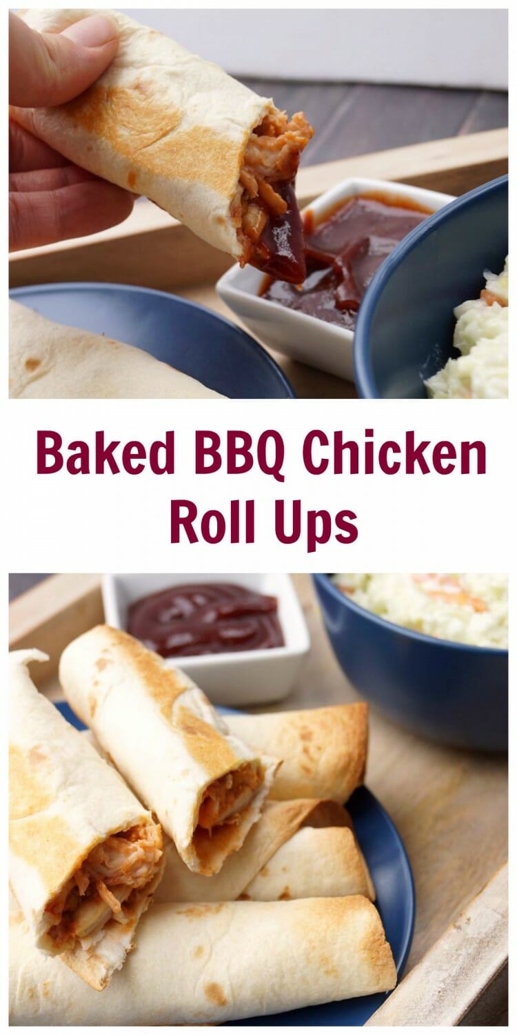 Baked BBQ Chicken Roll Ups--use a rotisserie chicken and they only take 10 minutes to make! #effortlessmeals #ad @walmart 