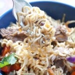 Slow Cooker Asian Beef and Ramen Broth Bowls