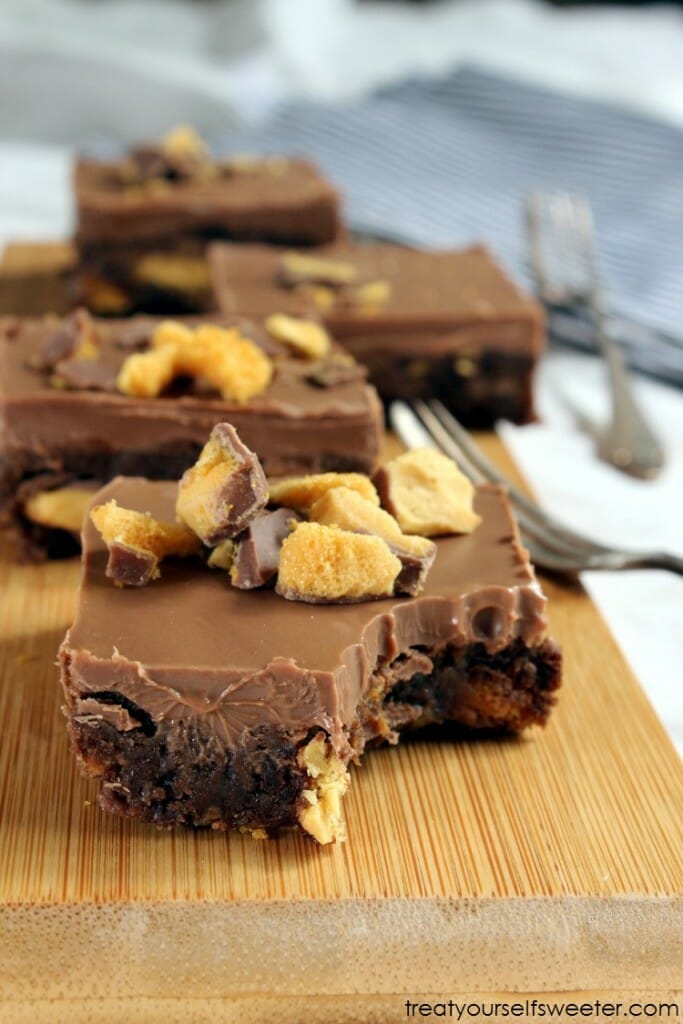 No Bake Chocolate Honeycomb Bars