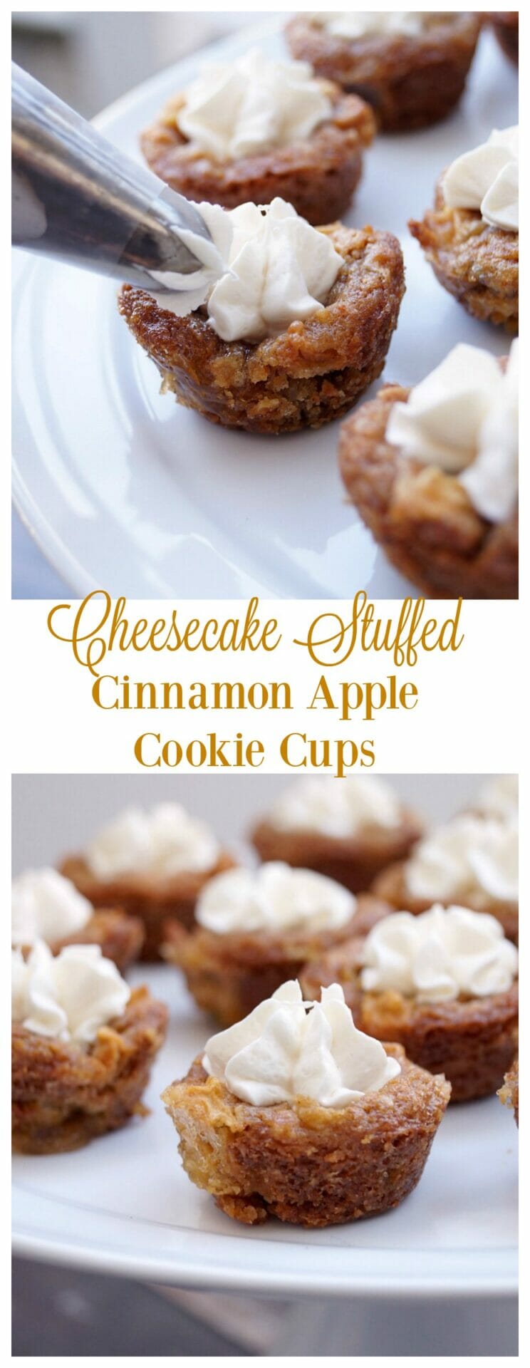 Cheesecake Stuffed Cinnamon Apple Cookie Cups [ad] #nestleholidaybaking @verybestbaking
