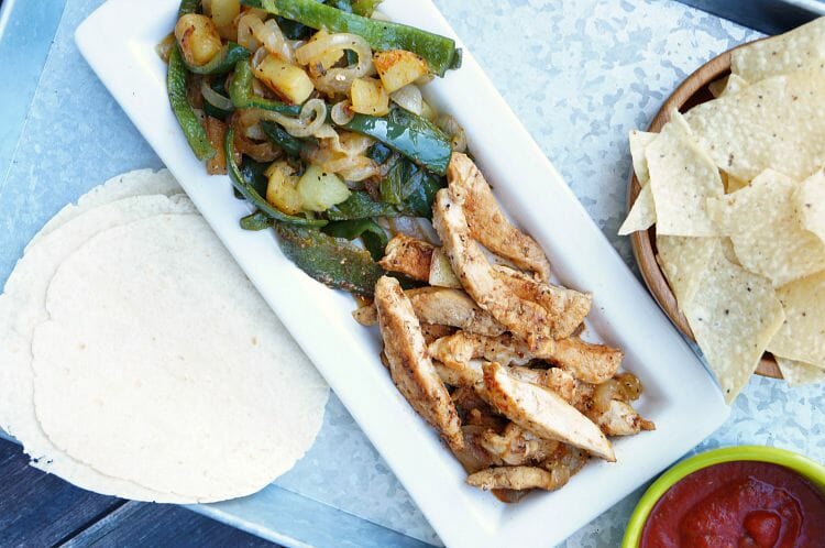 Poblano and Potato Chicken Fajitas