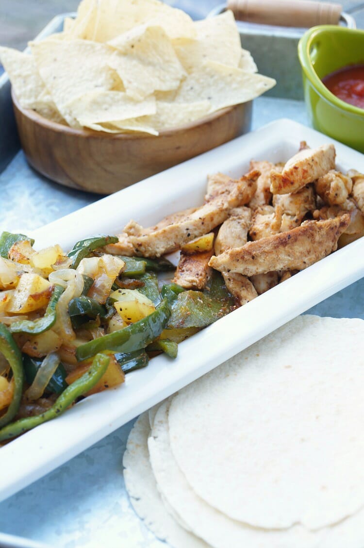 Poblano and Potato Chicken Fajitas