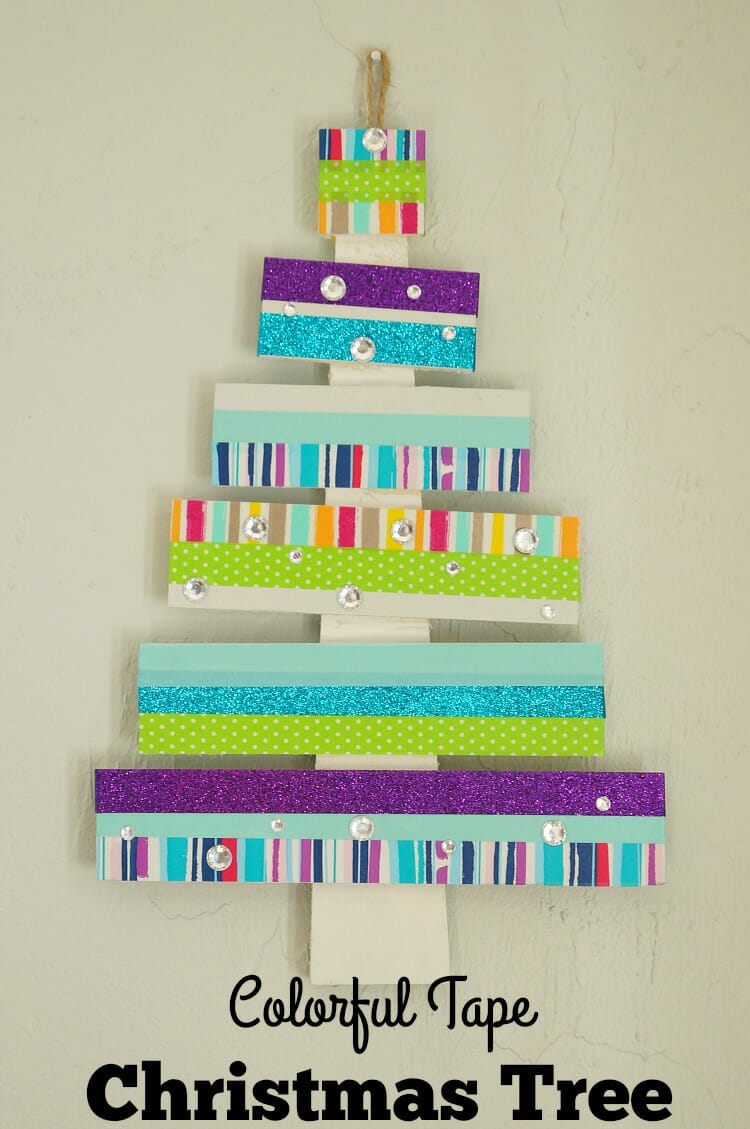 Colorful Washi Tape Christmas Tree #craftamazing [ad]
