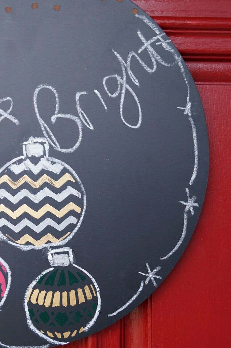 DIY Merry and Bright Chalkboard Sign