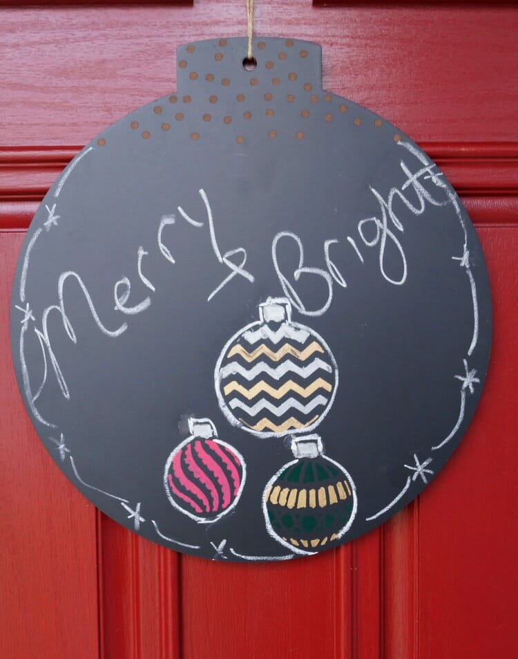 DIY Merry and Bright Chalkboard Sign
