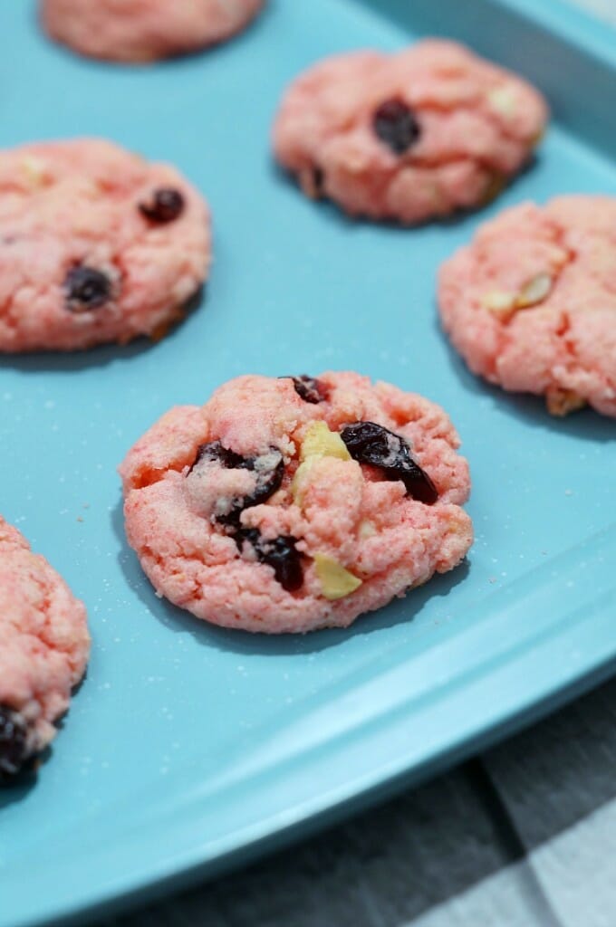 Cranberry White Chocolate Pink Velvet Cookies