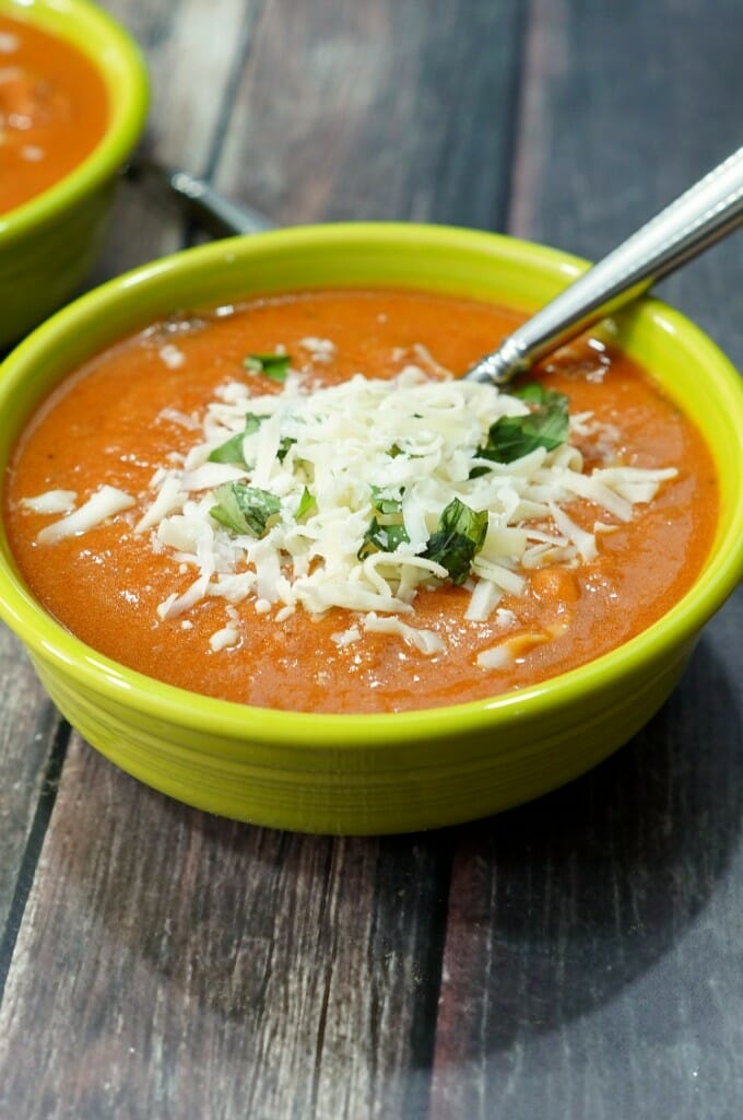Lightened Up Creamy Tomato Basil Soup