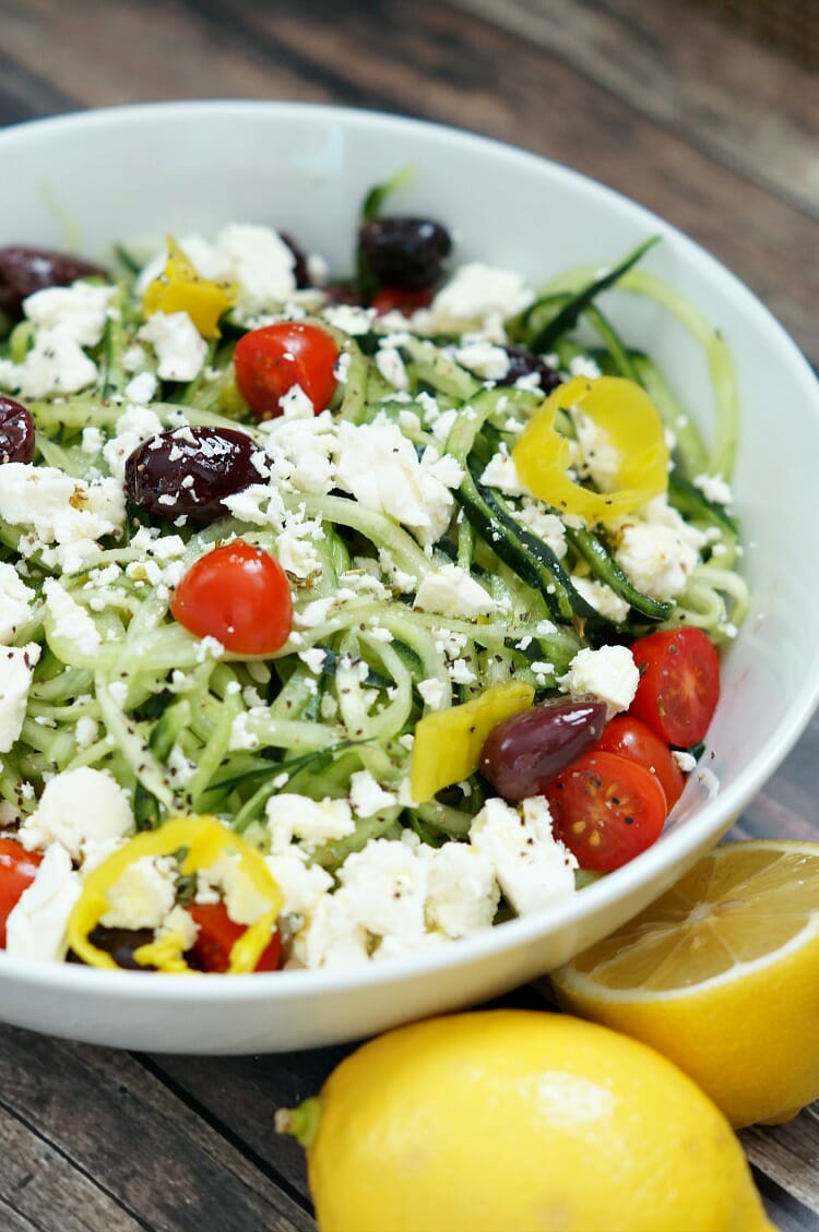 Light and Healthy Spiralized Greek Salad