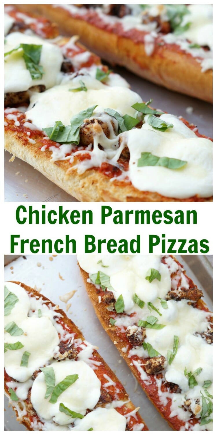Easy and delicious Chicken Parmesan French Bread Pizza. An amazing chicken pizza recipe! 