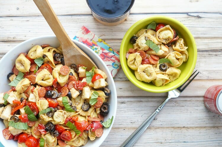 Roasted Red Pepper and Parmesan Tortellini Salad 