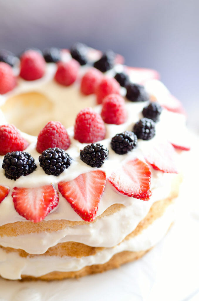 Light Berry Angel Food Cake