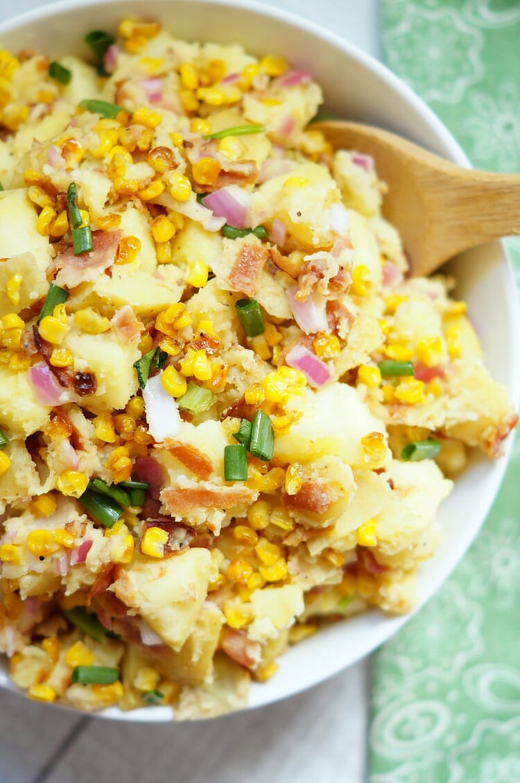 Roasted Corn and Bacon Potato Salad 
