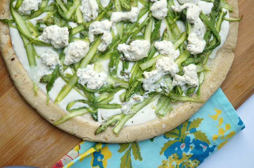 Shaved Asparagus Grilled Pizza